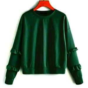 🆕⭐Dark green ruffle sweatshirt